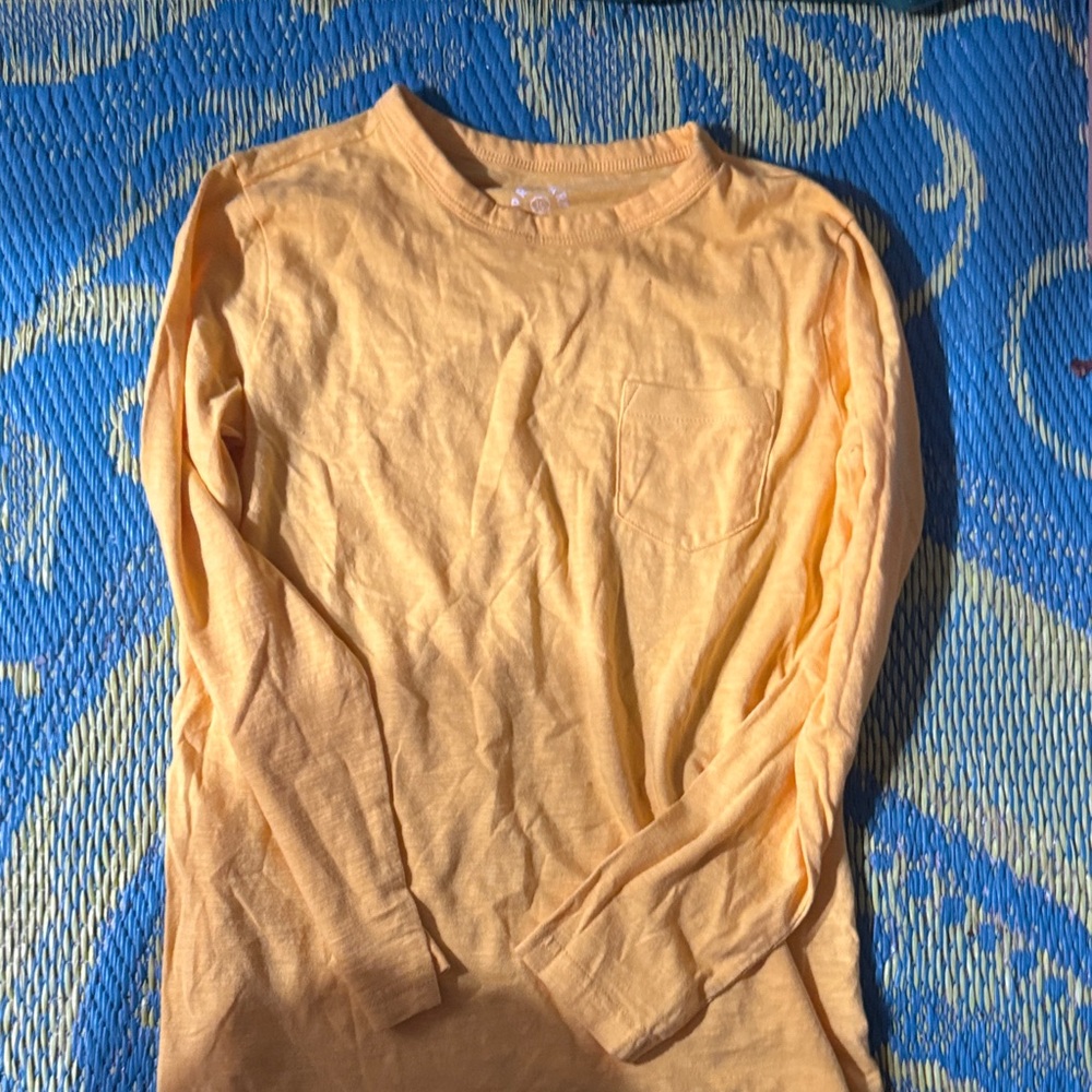 primary Yellow Long Sleeve Kids Shirt